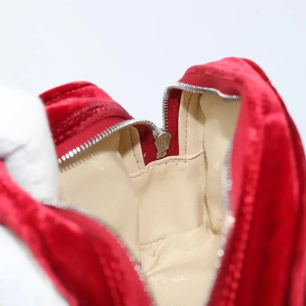Fendi Pouch Velor Red Velour